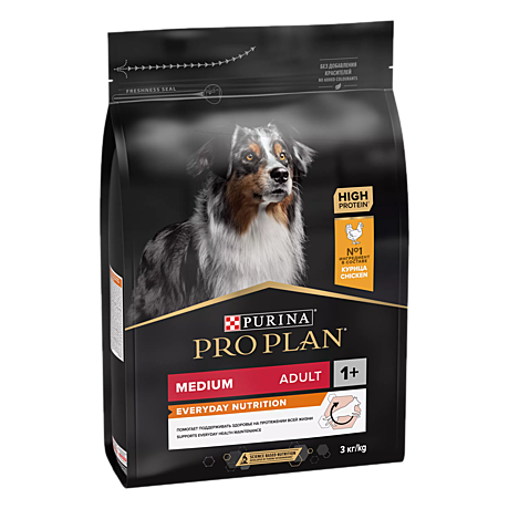 Pro Plan Medium Adult Корм для взрослых собак средних пород, с курицей 3кг