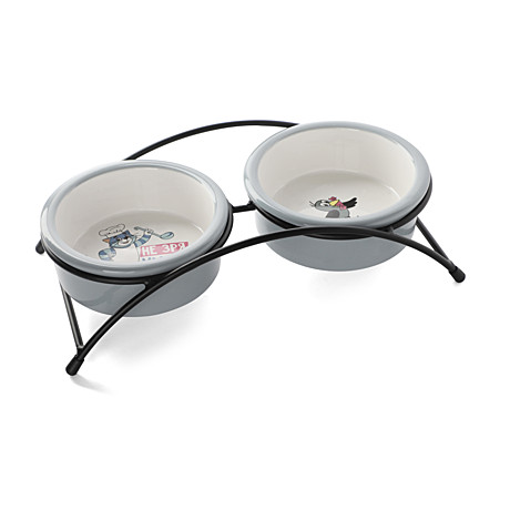 Triol СОЮЗМУЛЬТФИЛЬМ Миска для животных керамическая двойная на подставке 