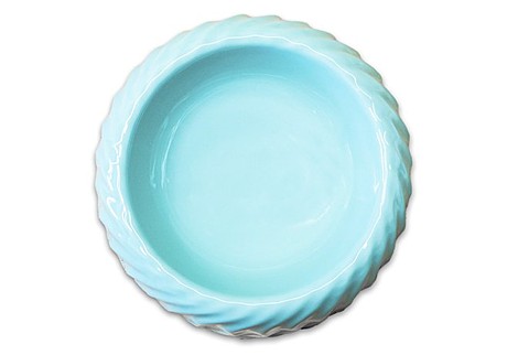 КерамикАрт миска керамическая для кошек 300мл, с волнами бирюзовый