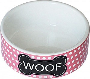 №1 Миска керамическая бело-розовая 