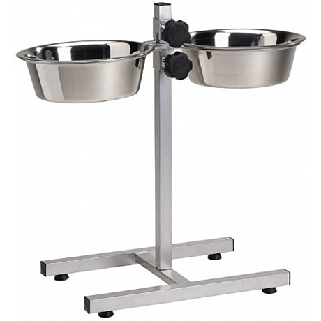 Beeztees Подставка с 2-мя стальными мисками регулируемая 4,7л