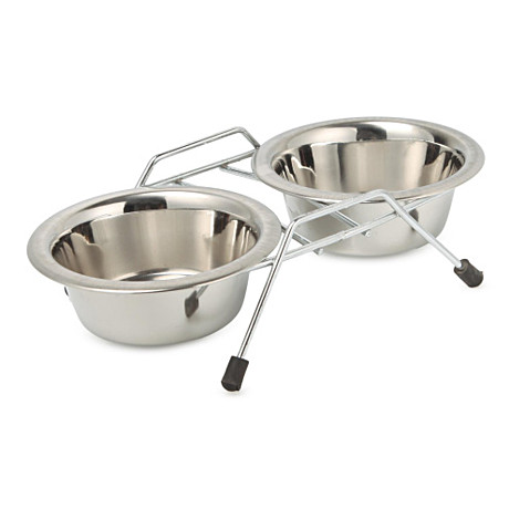 Анкур Подставка с мисками металл. 2х0,18л, напольная