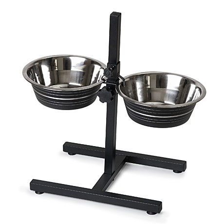 Double Diner Подставка с 2-мя стальными мисками регулируемая 0,75л