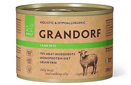 Grandorf Влажный корм для взрослых собак, паштет из ягненка 200г
