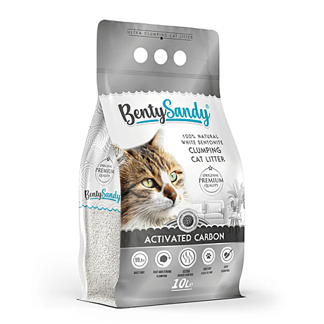 BentySandy Activated Carbon наполнитель комкующийся глиняный , с активированным углем 10л