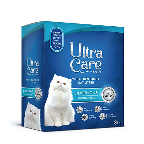 Ultra Care Silver Ions Sensitive наполнитель гипоаллергенный комкующийся с ионами серебра 7кг