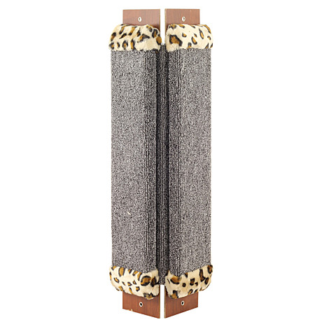 Gamma Когтеточка из ковролина №1 угловая с оторочкой из меха, 200*30*530мм