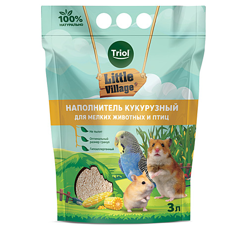Triol LITTLE VILLAGE Наполнитель кукурузный для мелких животных и птиц, 3л