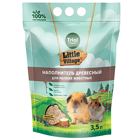 Triol LITTLE VILLAGE Наполнитель для мелких животных древесный 4мм, 3,5л