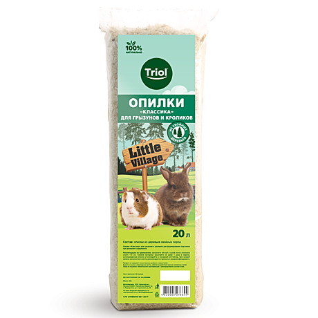 Triol LITTLE VILLAGE Опилки из деревьев хвойных пород для грызунов и кроликов 