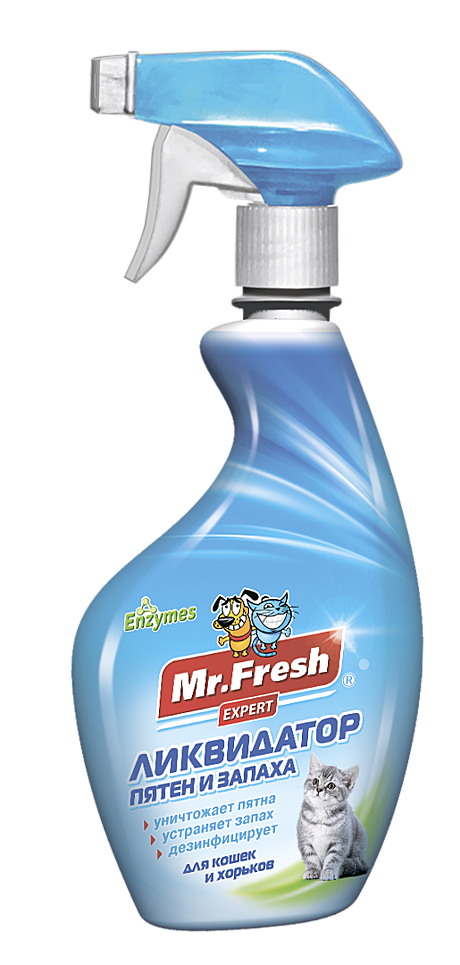 Mr.Fresh Expert 3в1 Ликвидатор пятен и запаха для кошек 500мл