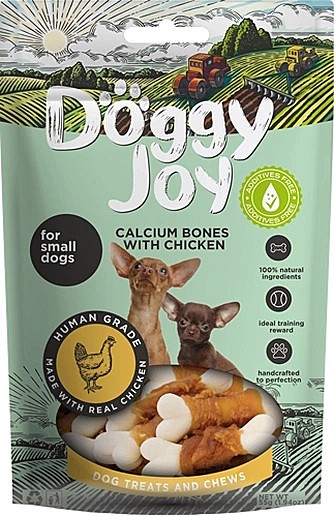 Doggy Joy Лакомство для собак мелких пород Кальциевые косточки с курицей 55г