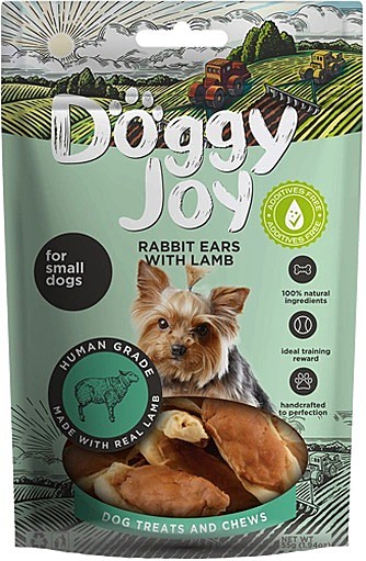 Doggy Joy Лакомство для собак мелких пород Кроличьи ушки с бараниной 55г