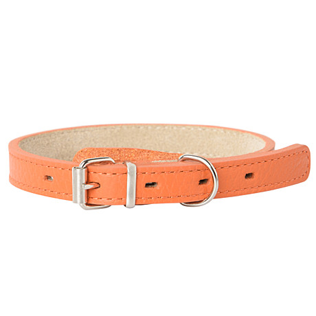 Mr.Kranch Ошейник для собак из натуральной кожи прямой, 39-50см, оранжевый