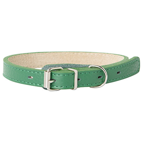 Mr.Kranch Ошейник для собак из натуральной кожи прямой, 39-50см, зеленый