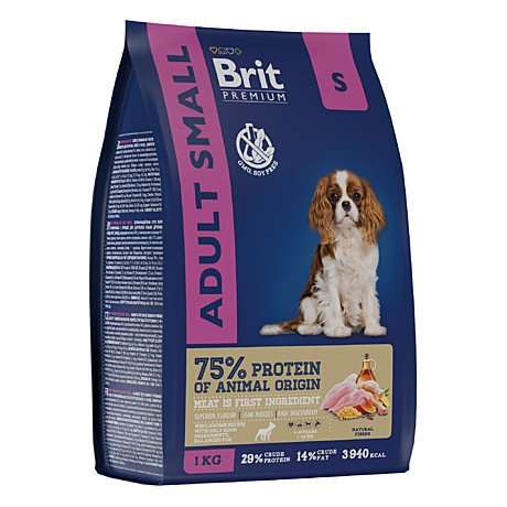 Brit Premium Adult Small Корм для взрослых собак мелких пород, с курицей 1кг