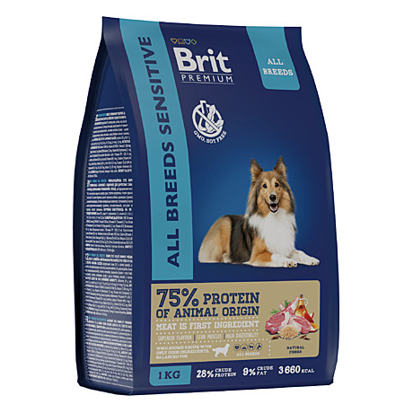 Brit Premium All Breeds Sensitive Lamb Корм для собак всех пород с чувствительным пищеварением 1кг