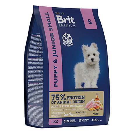 Brit Premium Puppy&Junior Small Корм для щенков мелких пород, с курицей 1кг