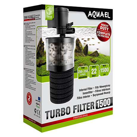 Aquael Turbo Filter 1500 Внутренний фильтр тройной очистки для аквариумов 250-350л 1500л/ч