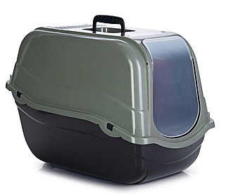 Beeztees Romeo Закрытый туалет для кошек, черно-оливковый 57*39*41