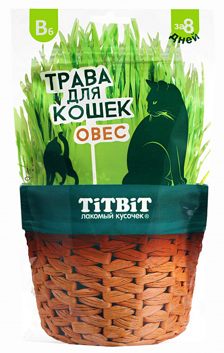 ТитБит Трава для кошек, овес (мягкая упаковка) 60г