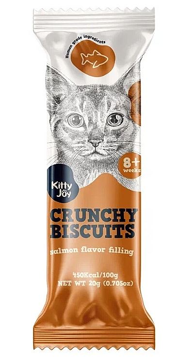 Kitty Joy Лакомство для кошек Хрустящие подушечки с начинкой со вкусом лосося 20г