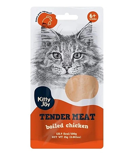 Kitty Joy Лакомство для кошек Нежное отварное филе курицы 25г